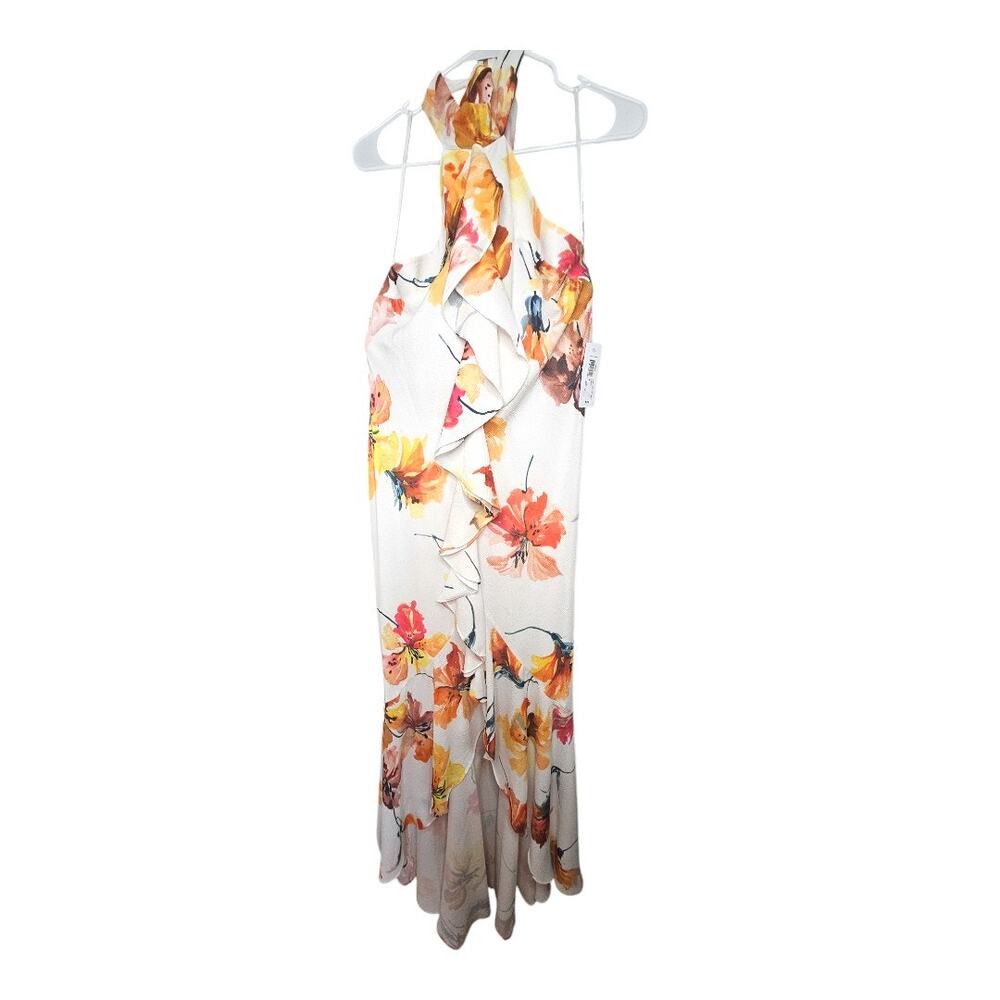 NEW Premier Amour High-Low Fit & Flare White Ruffle Floral Dress (Size: 16)